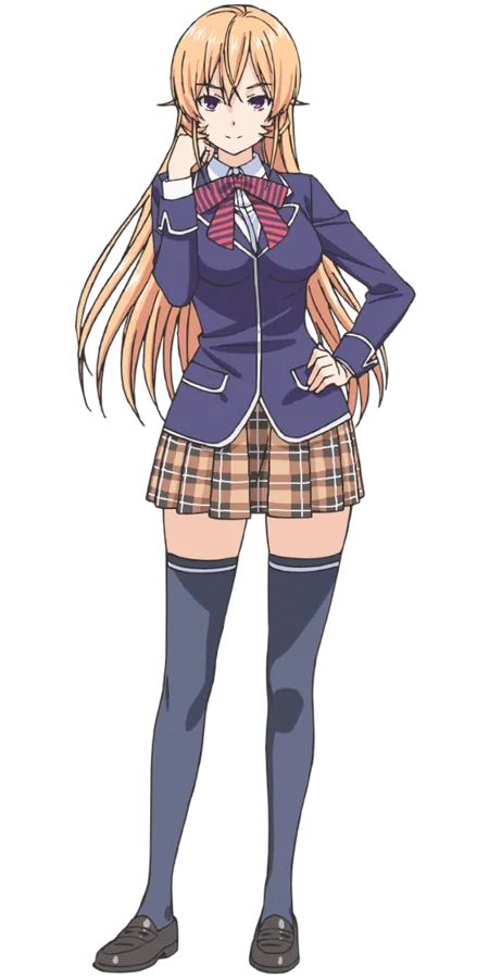 Official anime character art of Erina Nakiri posing in her Totsuki Academy uniform
